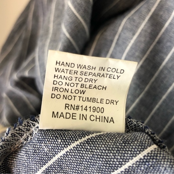 Velzera Chambray Embroidered Floral Tunic Mini Dress Top Medium Size 1X - Picture 7 of 9